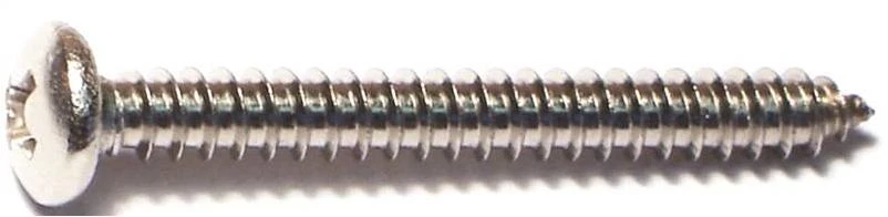 Midwest Fastener 05112 Screw, #8 Thread, Coarse Thread, Pan Head, Phillips Drive, Self-Tapping, Sharp Point, 100/PK
