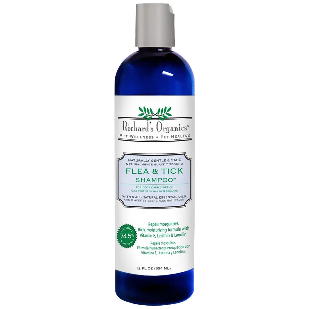 Natural Flea & Tick Shampoo, 12 Oz - Effective Pet Care Solution
