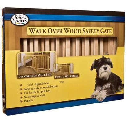 Four Paws - Walk-over Wood Gate with Door 18 Inch - 100203595-57218