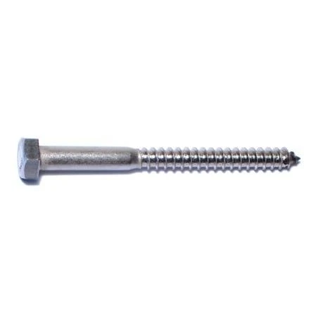 5/16 X 3-1/2 Stainless Steel Hex Lag Screws - 18-8 Grade
