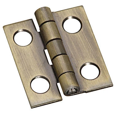 National 3/4 In. x 5/8 In. Antique Brass Narrow Decorative Hinge (2-Pack)