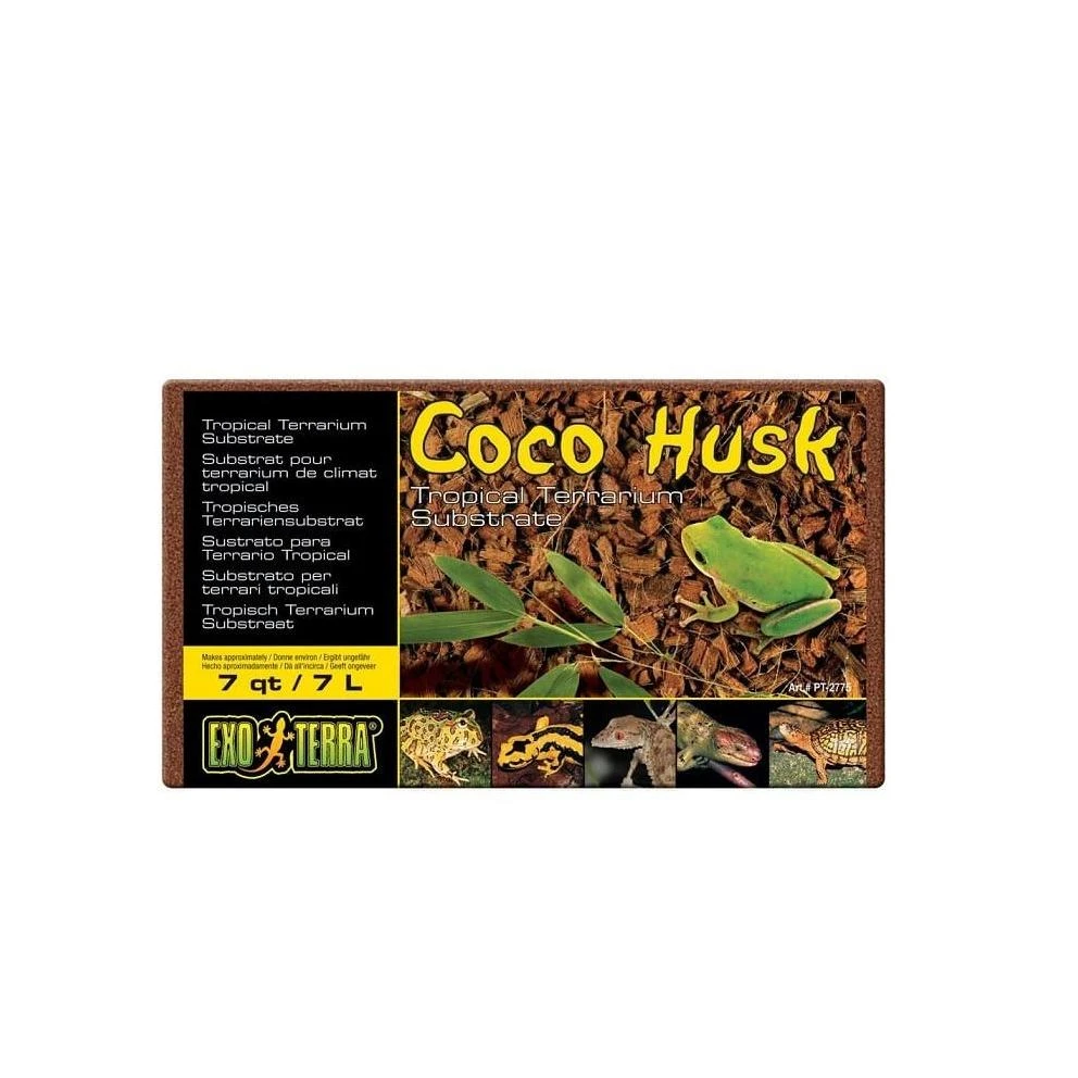 Exo Terra Coco Husk Terrarium Substrate For Reptiles And Amphibians, 7 Quart