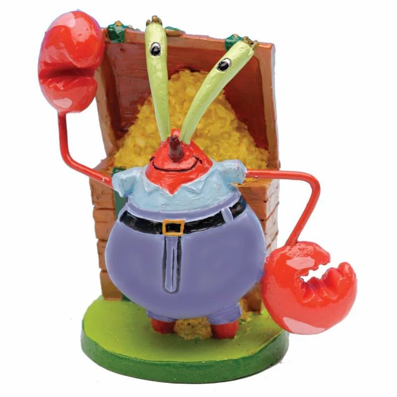 Penn Plax Spongebob Squarepants Mr. Krabs Mini Resin Aquarium Ornament