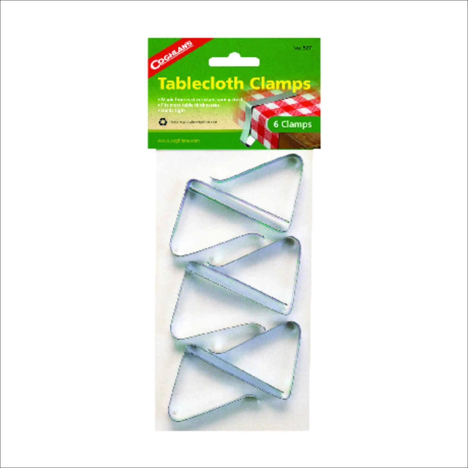 Coghlan's Silver Steel Tablecloth Clamps 6 pk
