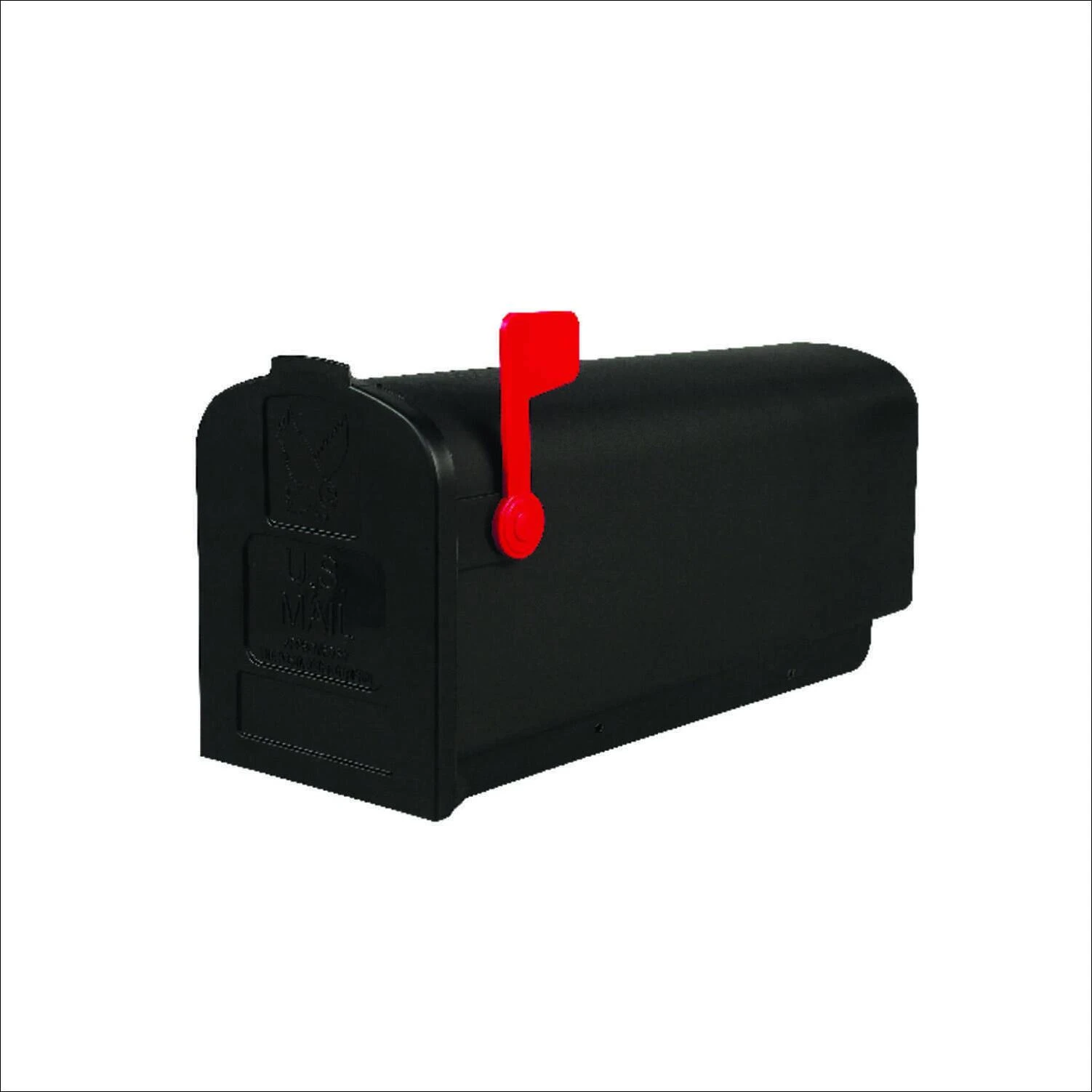 Gibraltar Deluxe Polybox Plastic Post Mounted Black Mailbox 9-9/16 in. H x 7-7/8 in. W x 19-3/