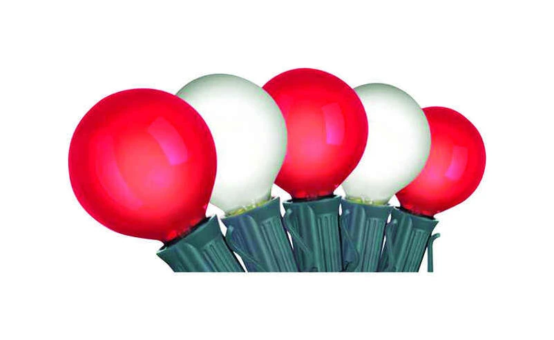Celebrations G40 Globe Light Set Red/White 24 ft. 25 lights
