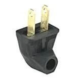 Cooper Wiring 4559050 Black Sideoutlet 2Wire Plug