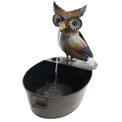 Metal Owl Fountain