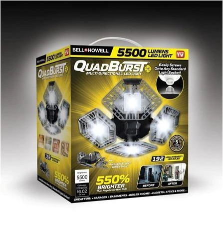 Bell Plus Howell 6034222 300W Equivalence Quad Burst Square E26 Medium LED Bulb&#44; White