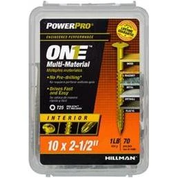 240694 10 x 2.5 in. Interior Wafer Head One Screw - Yellow Zinc   Pack of 5
