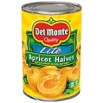 DM LITE APRICOT HALVES 15OZ