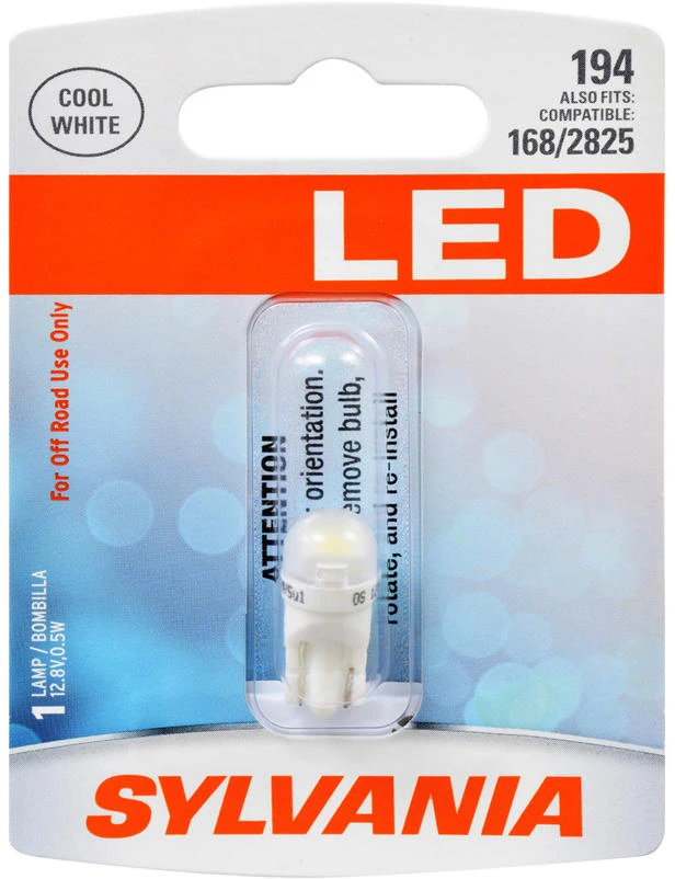 Sylvania 194 T10 W5w White Led Automotive Bulb - Single Pack