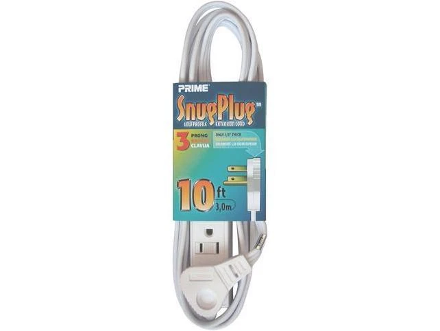 EC930610 White 3-Outlet Low Profile Extension Cord&#44; 10 ft.