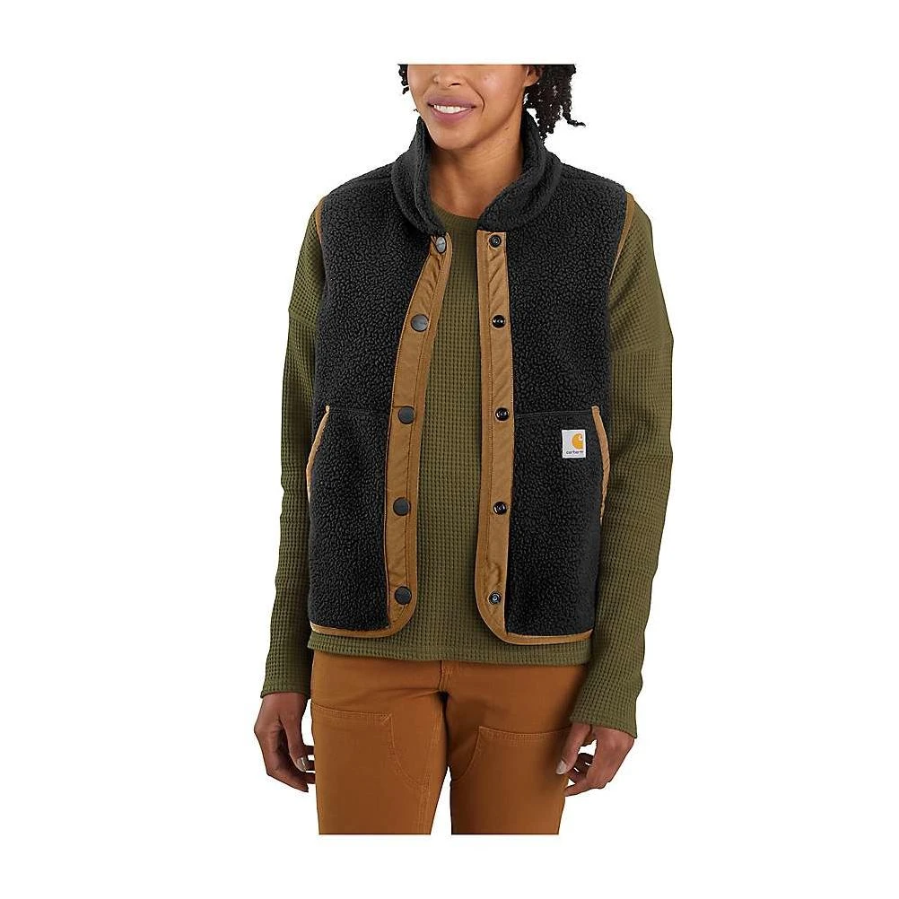 Carhartt Women's Fleece Button Front Vest - Large - Black