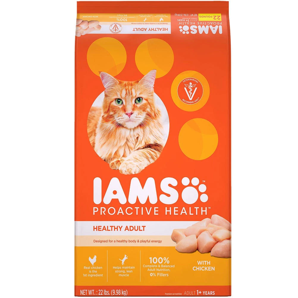 Iams ProActive Health with Chicken Adult Dry Cat Food, 22 lbs.