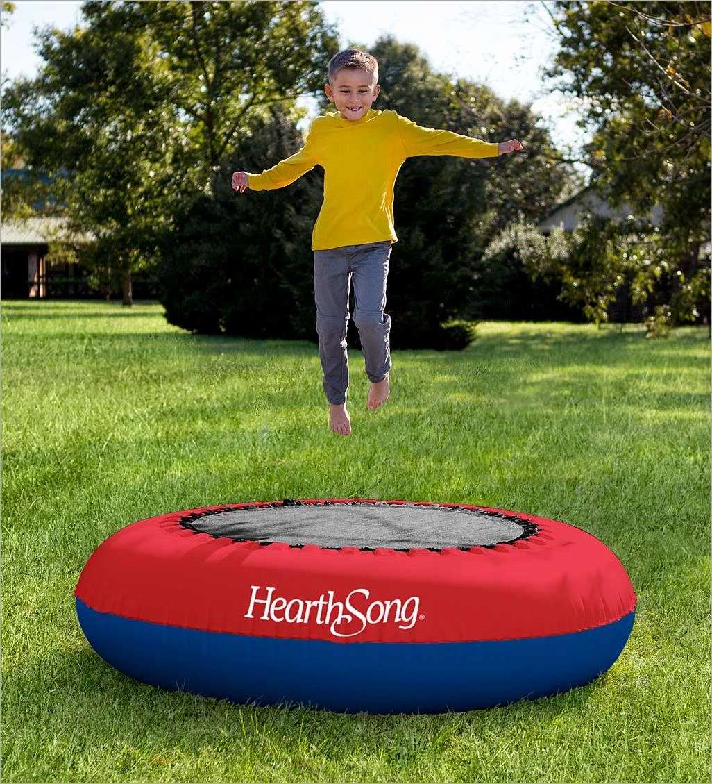 HearthSong Jump2It Outdoor Inflatable Kids Trampoline with Water Compartments for Stability