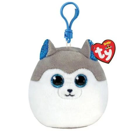 TY INC Ty Mini Beanie Squish A Boos Plush SLUSH the Husky Dog 3 inch Key Clip Klem s