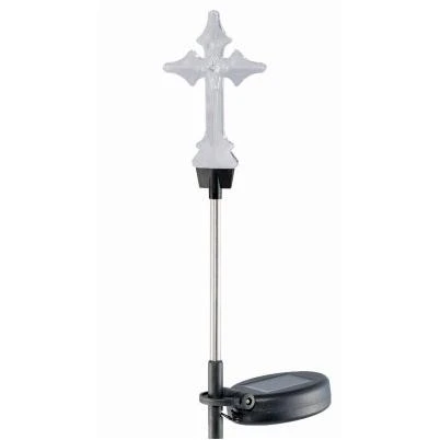 Solar Stake Light, Cross Topper, Color-Changing LED