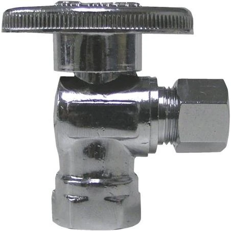 B & K Industries 190-031HC Chrome Plated Brass 0.25 Turn Angle Valve&#44; 0.62 x 0.25 in.