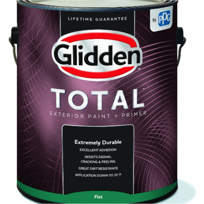 Glidden Total Exterior Paint + Primer Flat Ultra Deep Base 1 Gallon