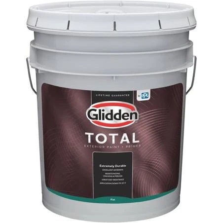 Glidden Total Exterior Paint + Primer Flat Midtone Base 5 Gallon