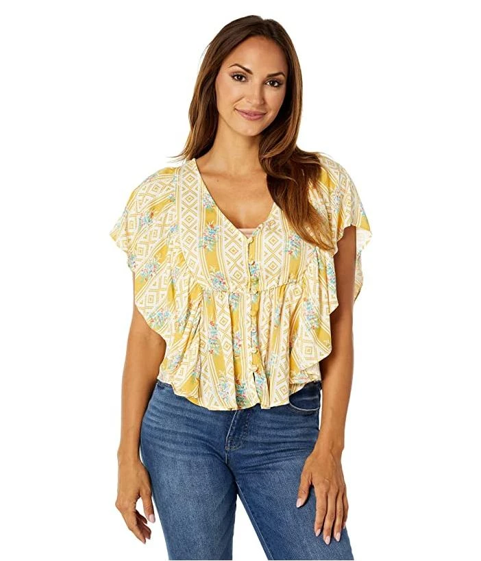 Roper Rayon Prairie Blouse w/ Southwest Wallpaper Print