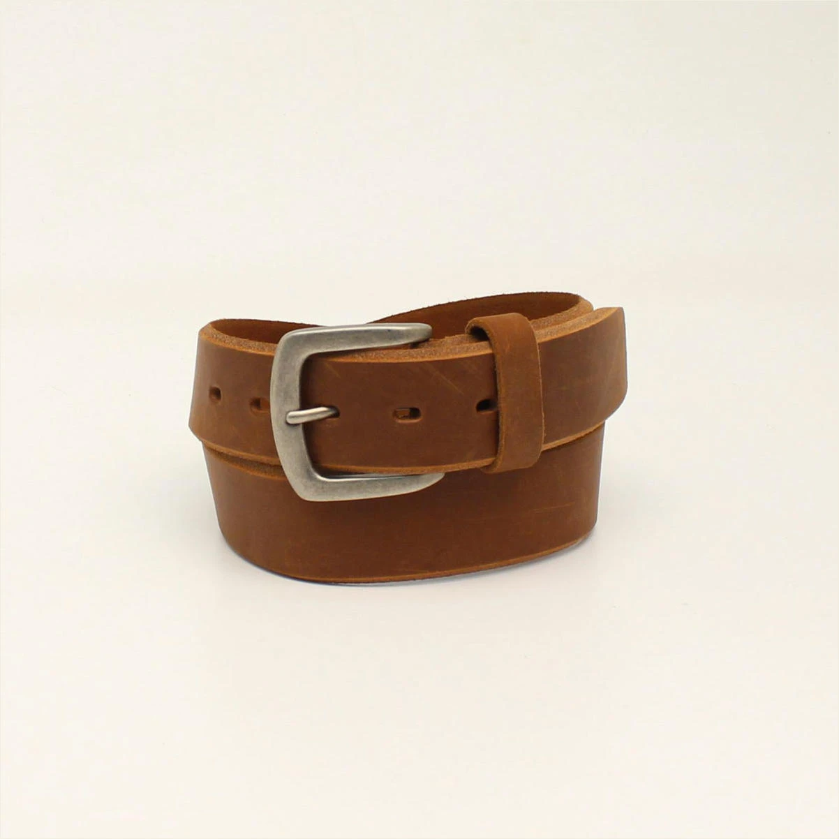 A1037444-38 1.5 in. Beveled Edge Embroidered Logo Mens Belt&#44; Brown&#44; Medium - Size 38