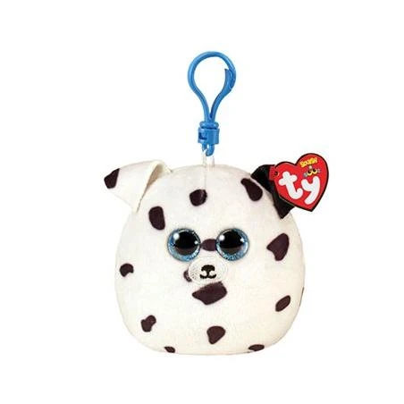 TY Mini Beanie Squishies (Squish-A-Boos) Plush - FETCH the Dalmatian Dog (3 inch) Key Clip