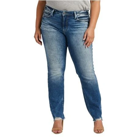 Silver Jeans Co. Plus Size Suki Mid Rise Straight Leg Jeans   Waist Sizes 12-24