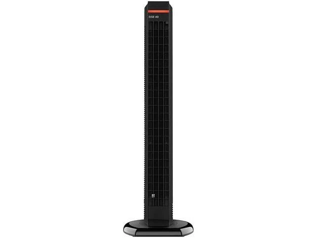 Sharper Image - RISE 40 Oscillating Tower Fan with Remote - Black