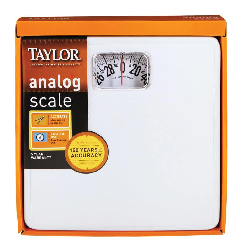 Taylor 300 lb Analog Bathroom Scale White