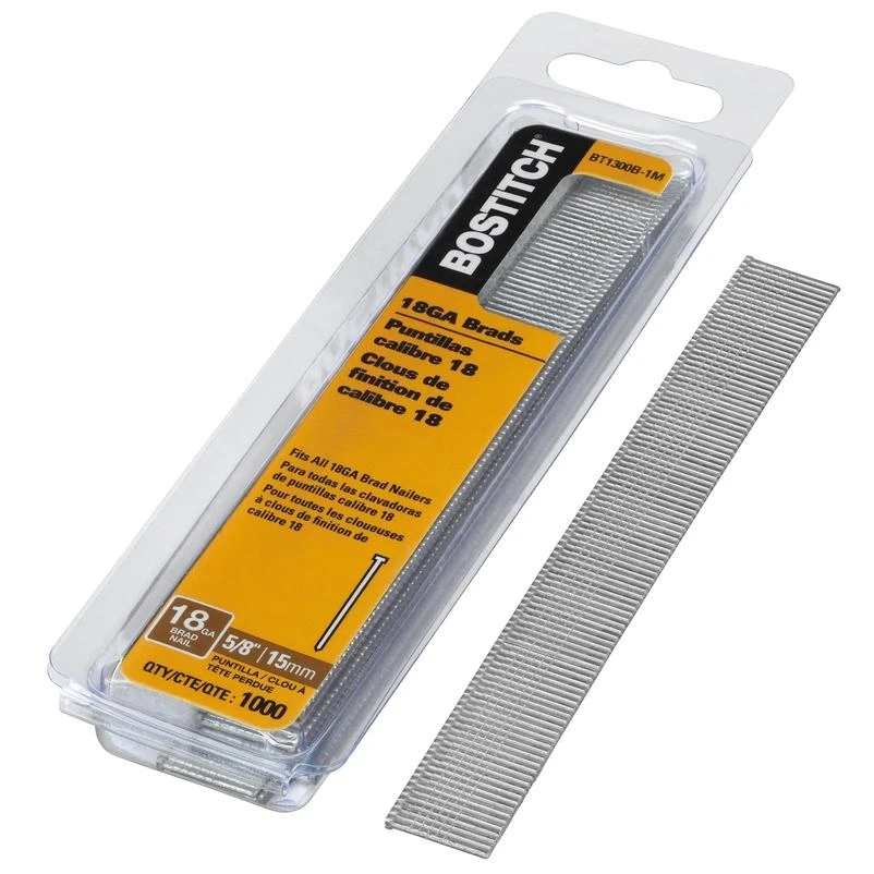 Bostitch 5/8 in. L X 18 Ga. Straight Strip Galvanized Brad Nails 3000 pk