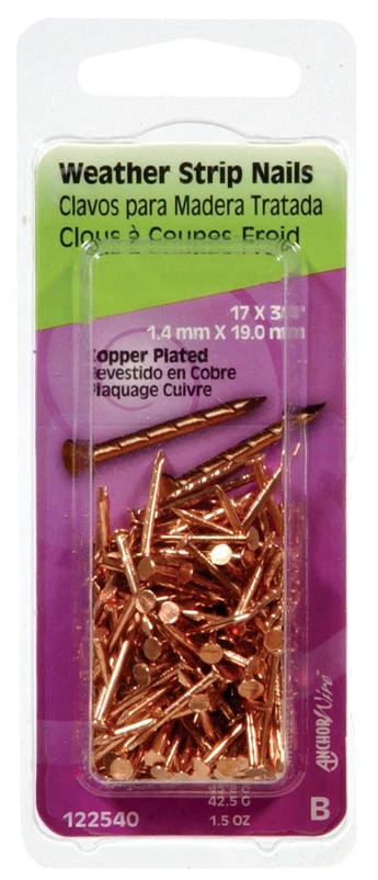 Hillman 3/4 in. 31 Weatherstrip Copper Copper Nail Flat