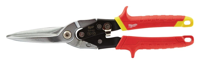 Milwaukee 11.5 in. Forged Alloy Steel Long Serrated Straight Aviation Snips 22 Ga. 1 pk