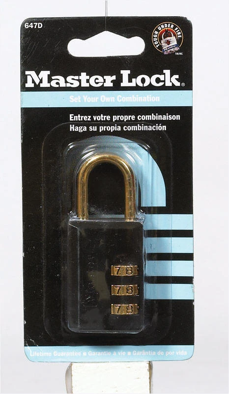 Master Lock 1-3/16 in. W Steel 3-Dial Combination Luggage Lock