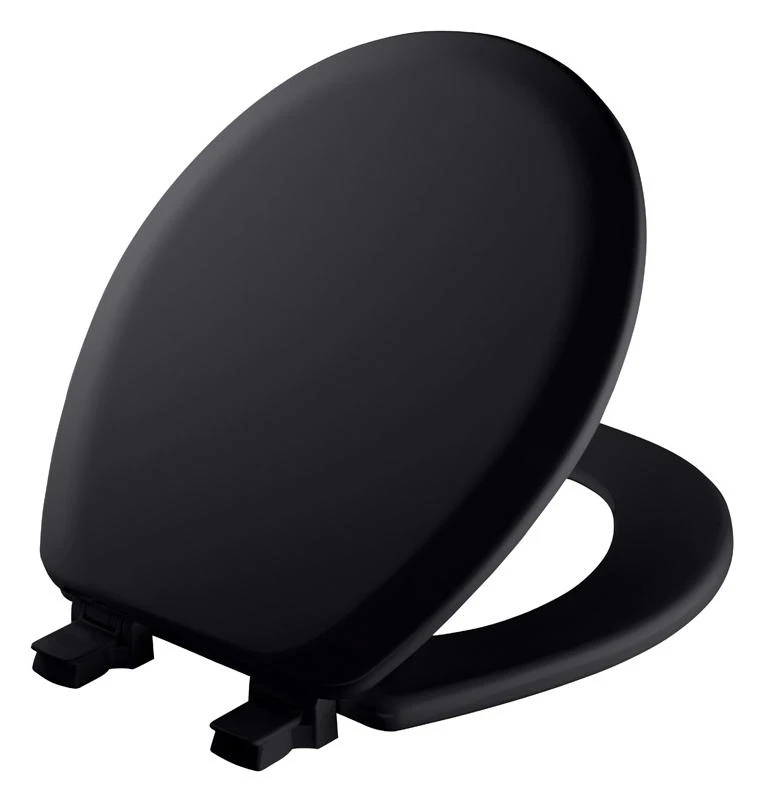 Mayfair by Bemis Cameron Round Black Enameled Wood Toilet Seat