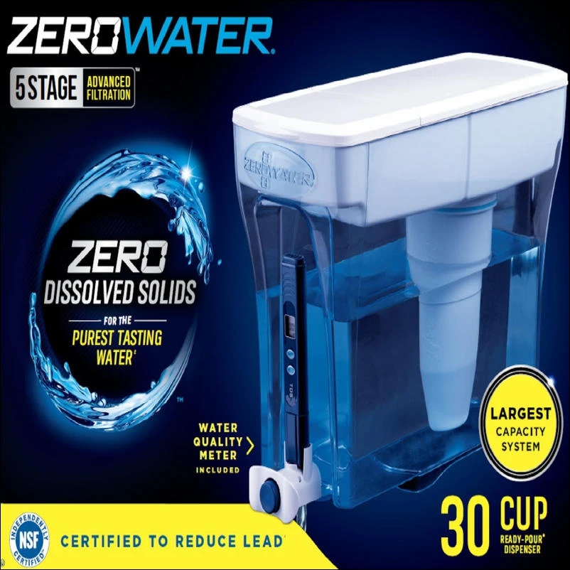 ZeroWater Ready-Pour 30 cups Blue Water Filtration Dispenser