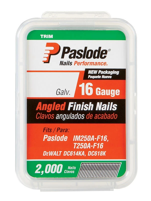Paslode 2 in. L X 16 Ga. Angled Strip Galvanized Finish Nails 20 deg 2,000 pk