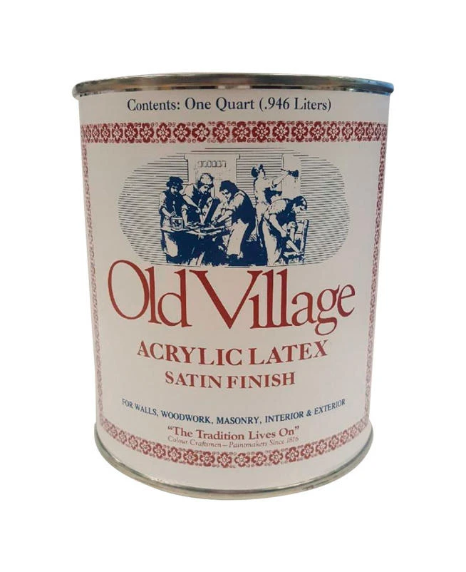 Old Village Satin Steeple White Water-Based Paint Exterior and Interior 1 qt