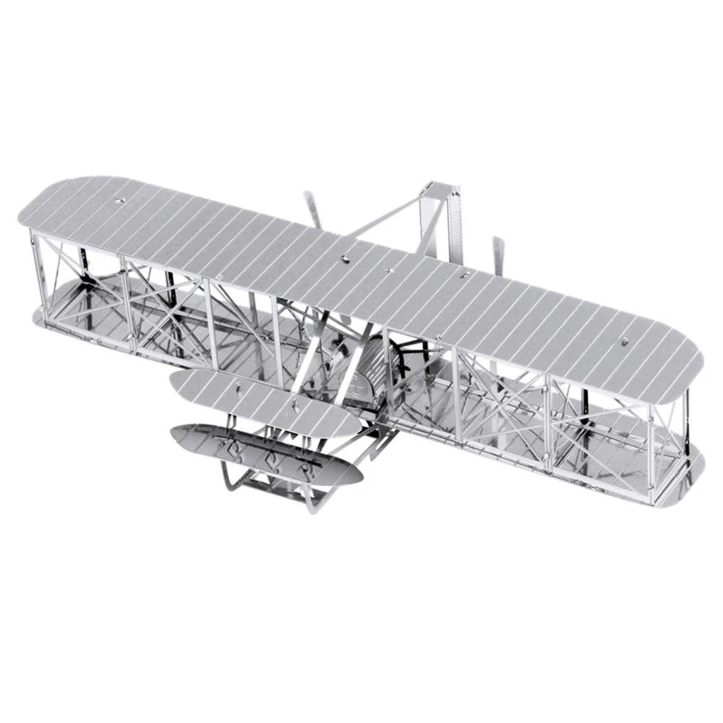 Fascinations Metal Earth Wright Brothers Plane 3D Model Kit Metal Silver