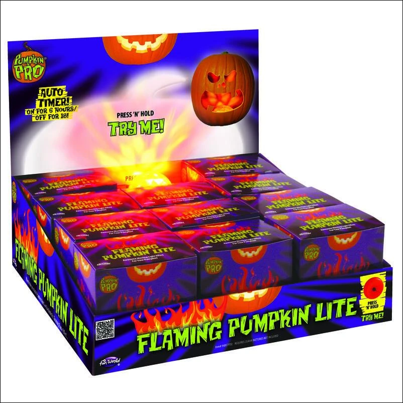 Fun World Pumpkin Pro Prelit Flaming Pumpkin Lights