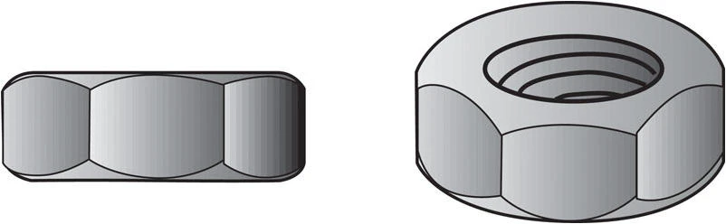 Hillman 10 in. Stainless Steel SAE Screw Nut 100 pk