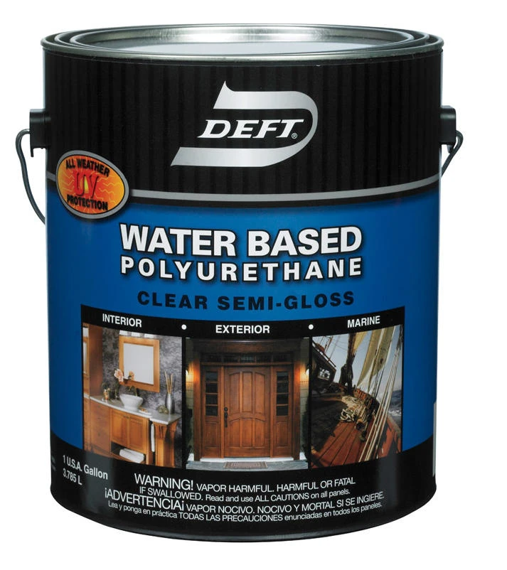 Deft Water Based Polyurethane Semi-Gloss Clear Waterborne Wood Finish 1 Gal2