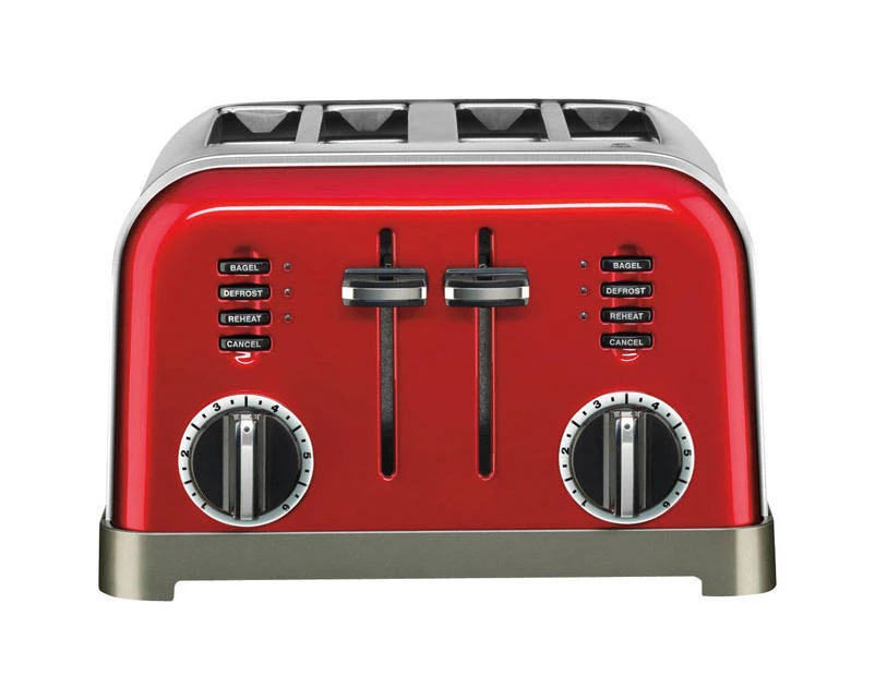 Cuisinart Stainless Steel Red 4 slot Toaster 7.4 in. H X 11.14 in. W X 10.67 in. D
