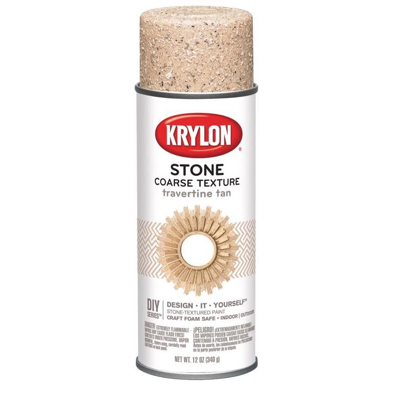 Krylon Stone Coarse Travertine Tan Texture Spray 12 oz