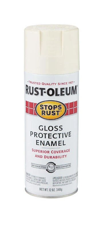 Rust-Oleum Stops Rust Gloss Canvas White Spray Paint 12 oz