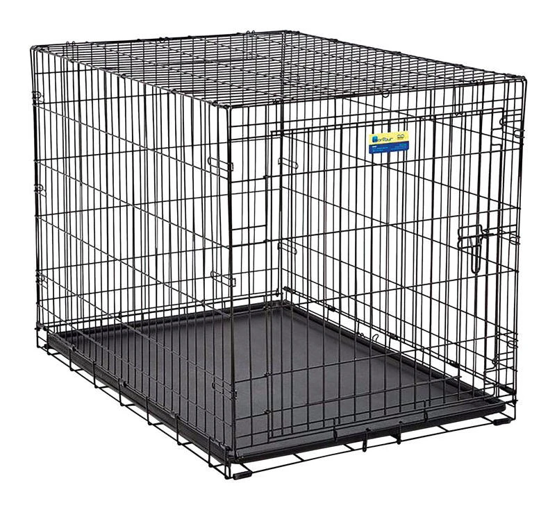 Large Black Steel Dog Crate 28" X 30" X 42" - Durable Pet Carrier