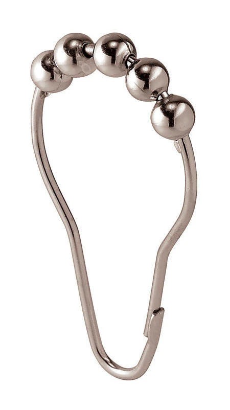iDesign Chrome Silver Steel Shower Curtain Rings 12 pk