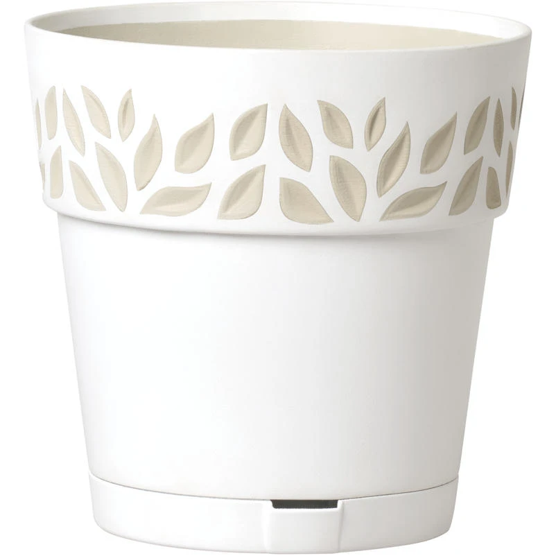 7.5" WHT Leaf Planter