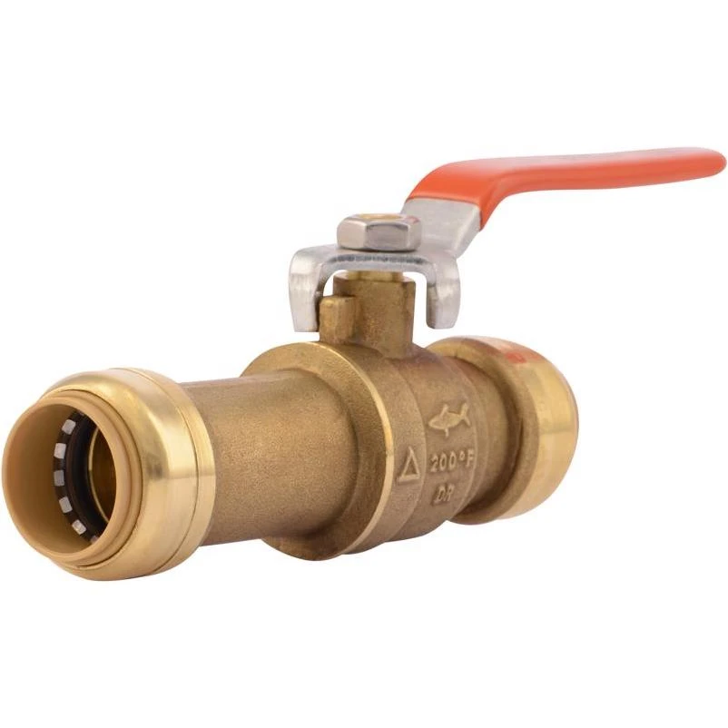 SharkBite 3/4 in. Brass Push Fit Slip Ball Valve Full Port Lever For Potable Water